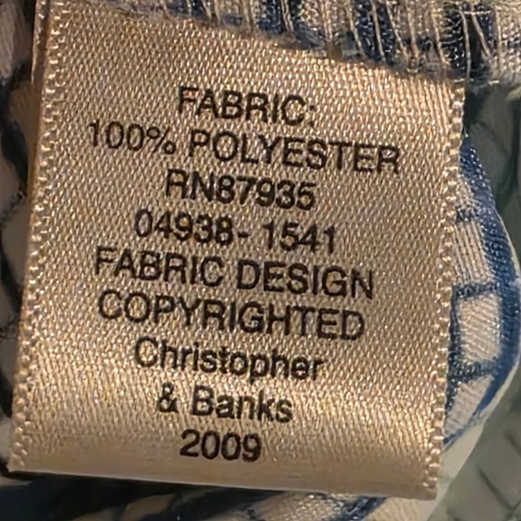 Christopher & Banks Women L Blue Green Floral Waffle Blazer Button Spring Jacket - Picture 9 of 11